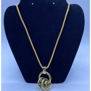 Luxe Minimalist Chic Gold Long-Drop Layered Pendant Statement Necklace